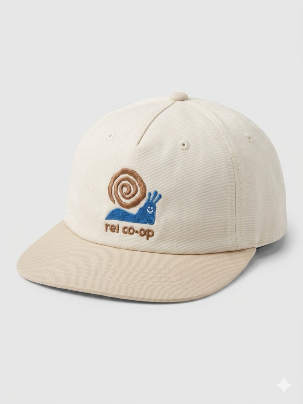 NEW REI CO-OP Snail Organic Cotton Ball Cap in Cream Shell White